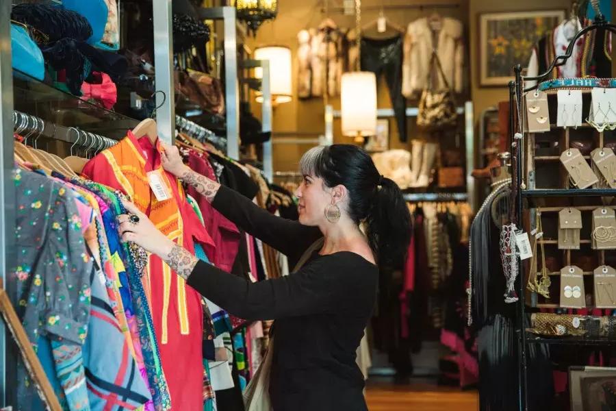 A woman shops in a San Francisco boutique.